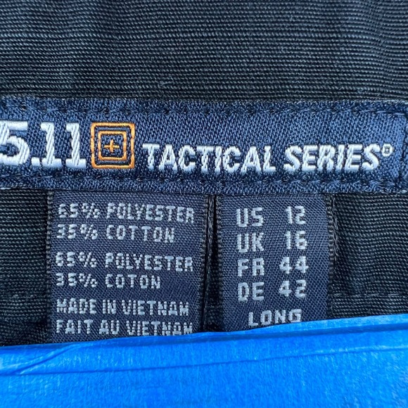 5.11 Tactical Series Women's Black Cargo Pants Size 12 Long Ripped Utility - Picture 3 of 16